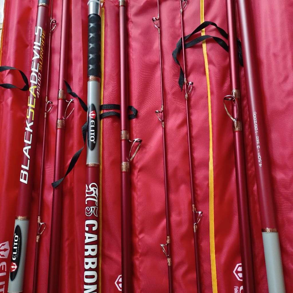 Joran Surf Elito Black Seadevils sambung 3 , 420,450 Cm