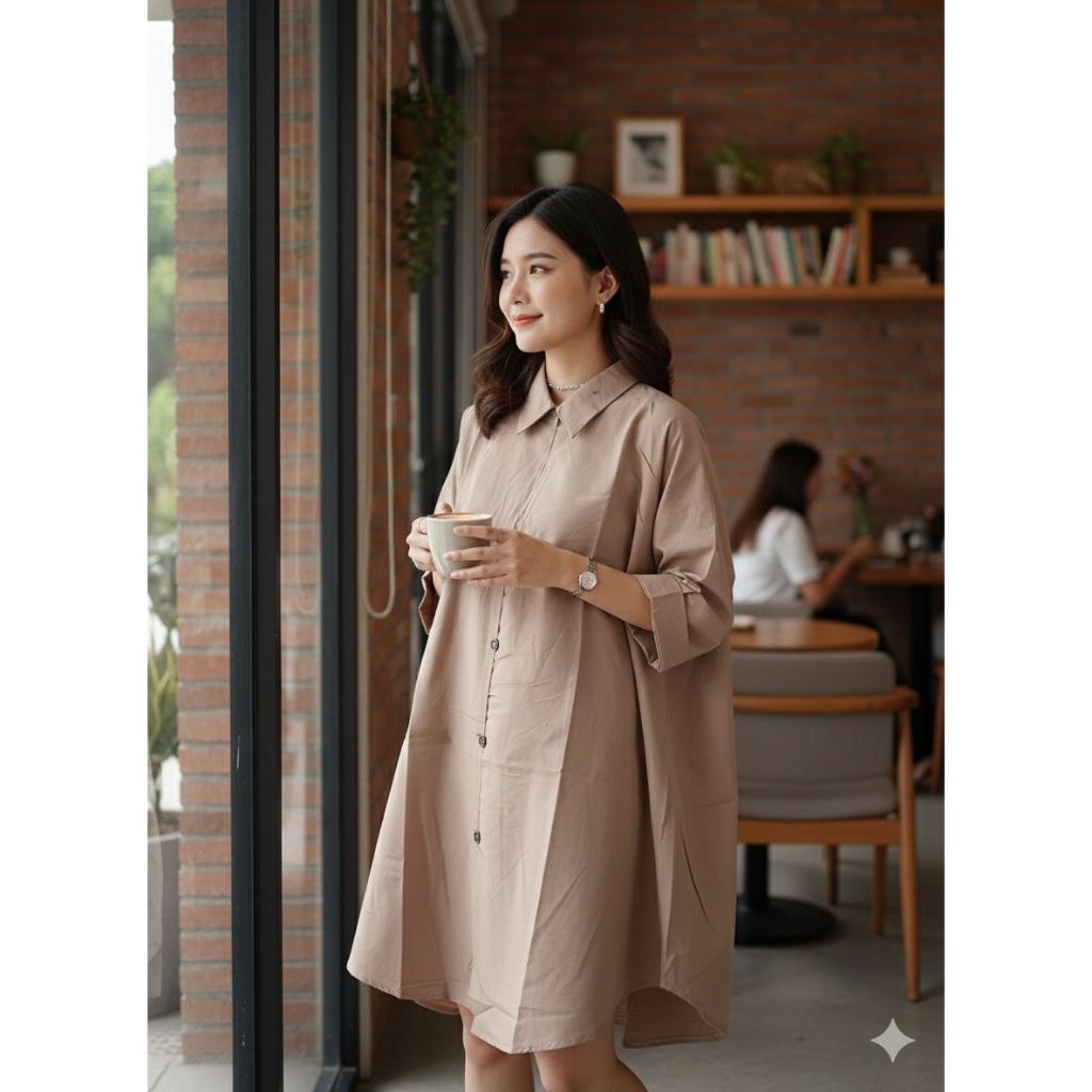 Lurus Tunik Polos Opnaisel Katun / Baju Tunik Wanita Dewasa Jumbo Niera official / tunik katun Polos