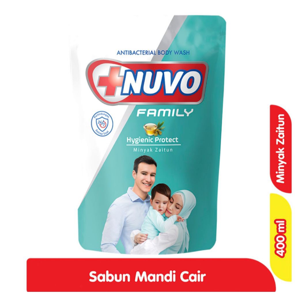 sabun mandi cair NUVO FAMILY minyak zaitun Hygeinic proteck