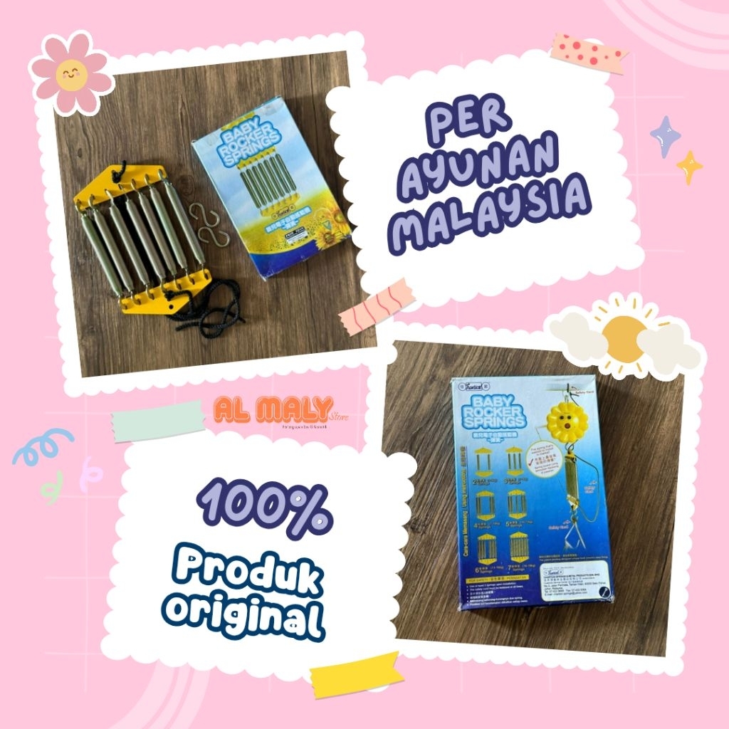 Per Ayunan Bayi Malaysia Kuning Original 7 Pegas | Baby Rocker Spring + Plat Besi