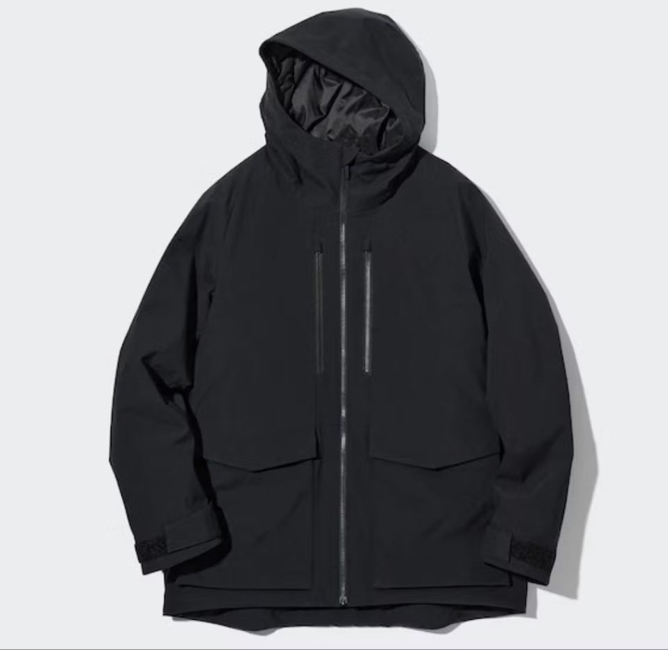 Hybrid Down Parka Jacket Uniqlo (Black) waterproof