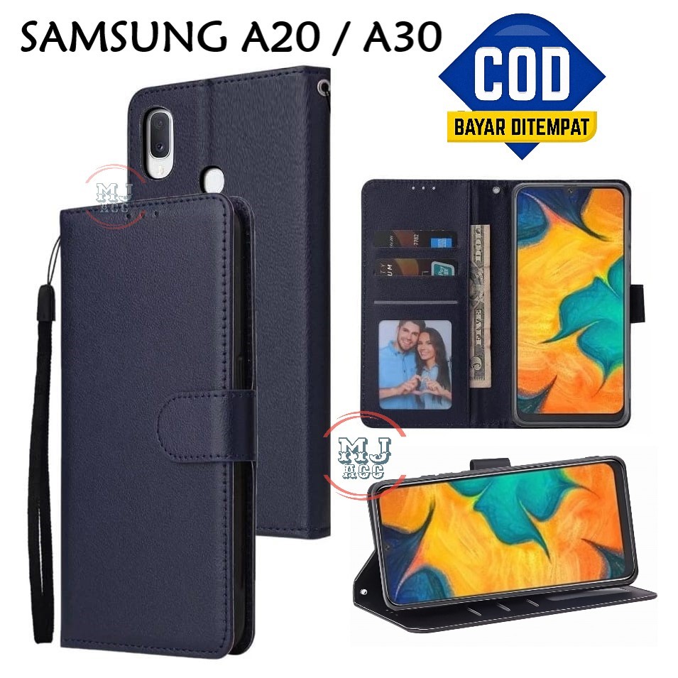 FlipCase Samsung A20 / Samsung A30 Leather Case Wallet Premium Casing Hp SAMSUNG A20 / A30 Cover Pon
