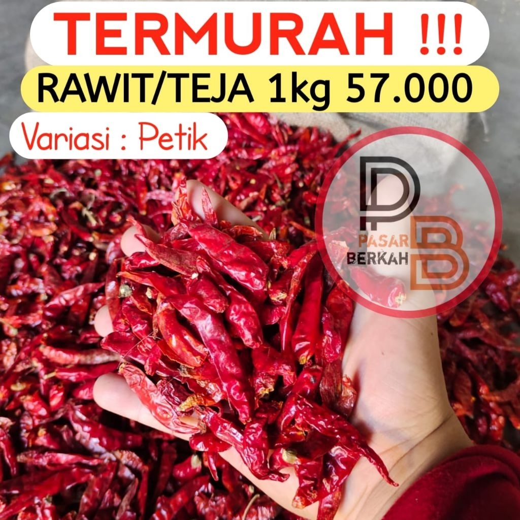 CABE KERING MERAH RAWIT TEJA SUPER PEDAS 1KG