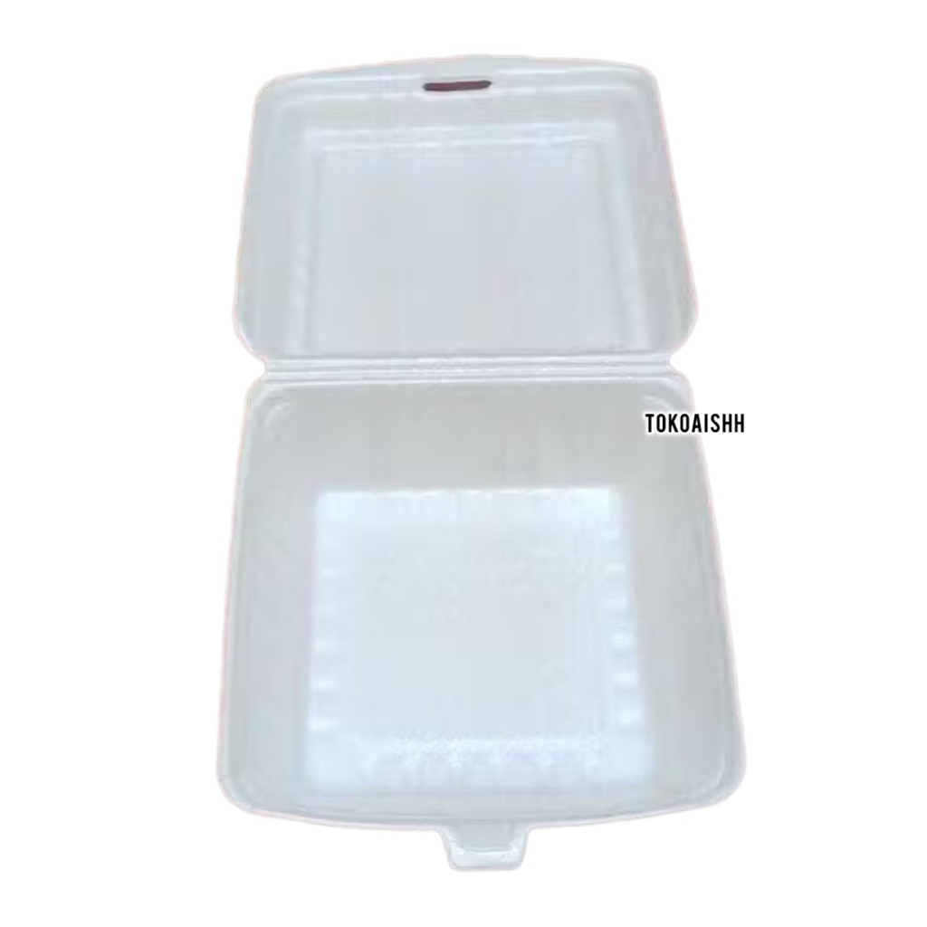 (INSTAN ONLY) 100 pcs Sterofoam Nasi - sterofoam styforoam makanan nasi kotak bubur snack burger - s