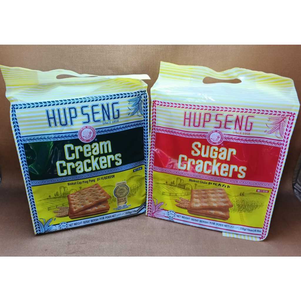 Hup Seng Cream Crackers Sachet 225gr - Original/ Sugar