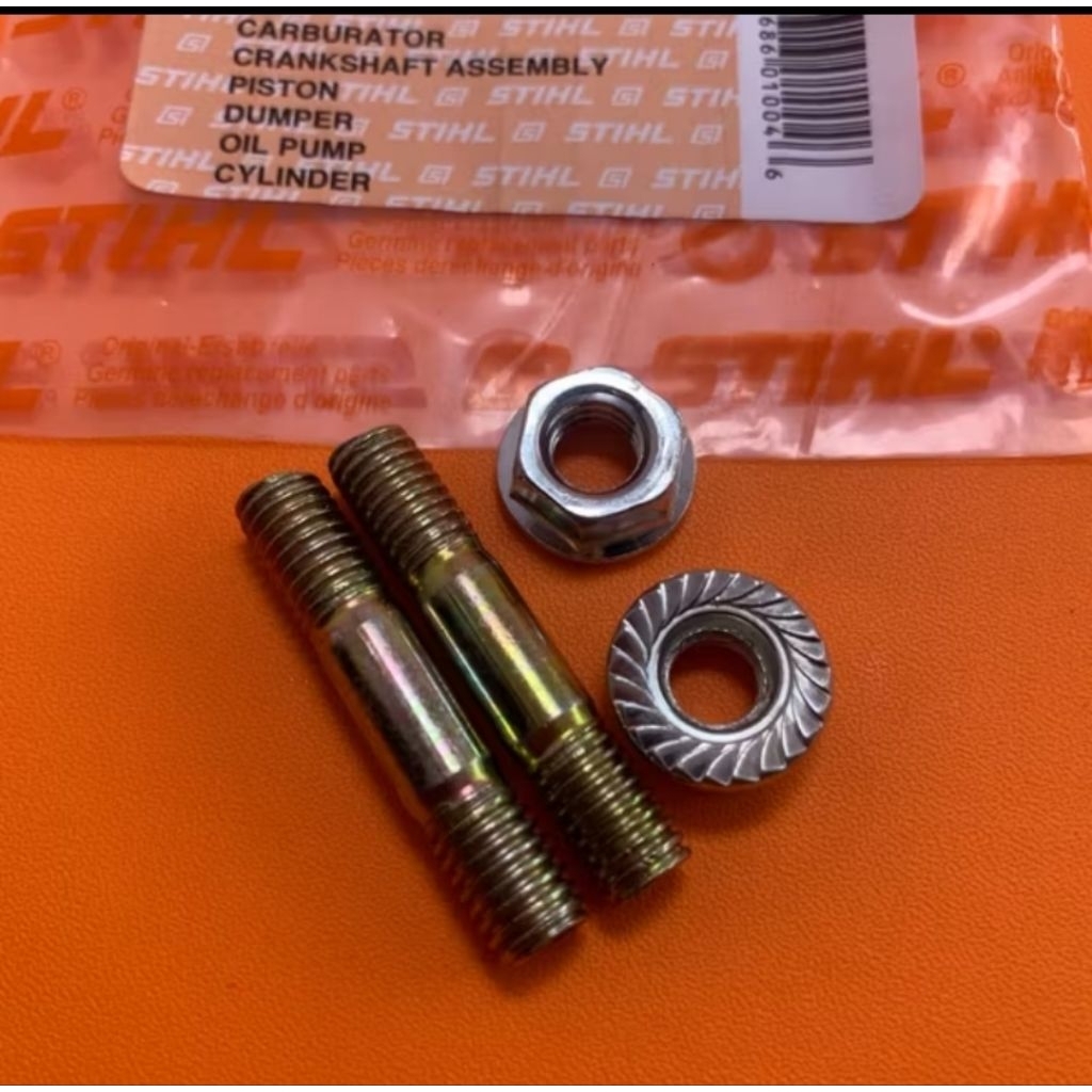 Baut dan Mur Bar Chainssw Stihl Type 5200/5800/628/6500.1 set Baut dan Mur Bar Chainsaw/Senso/Sinso 