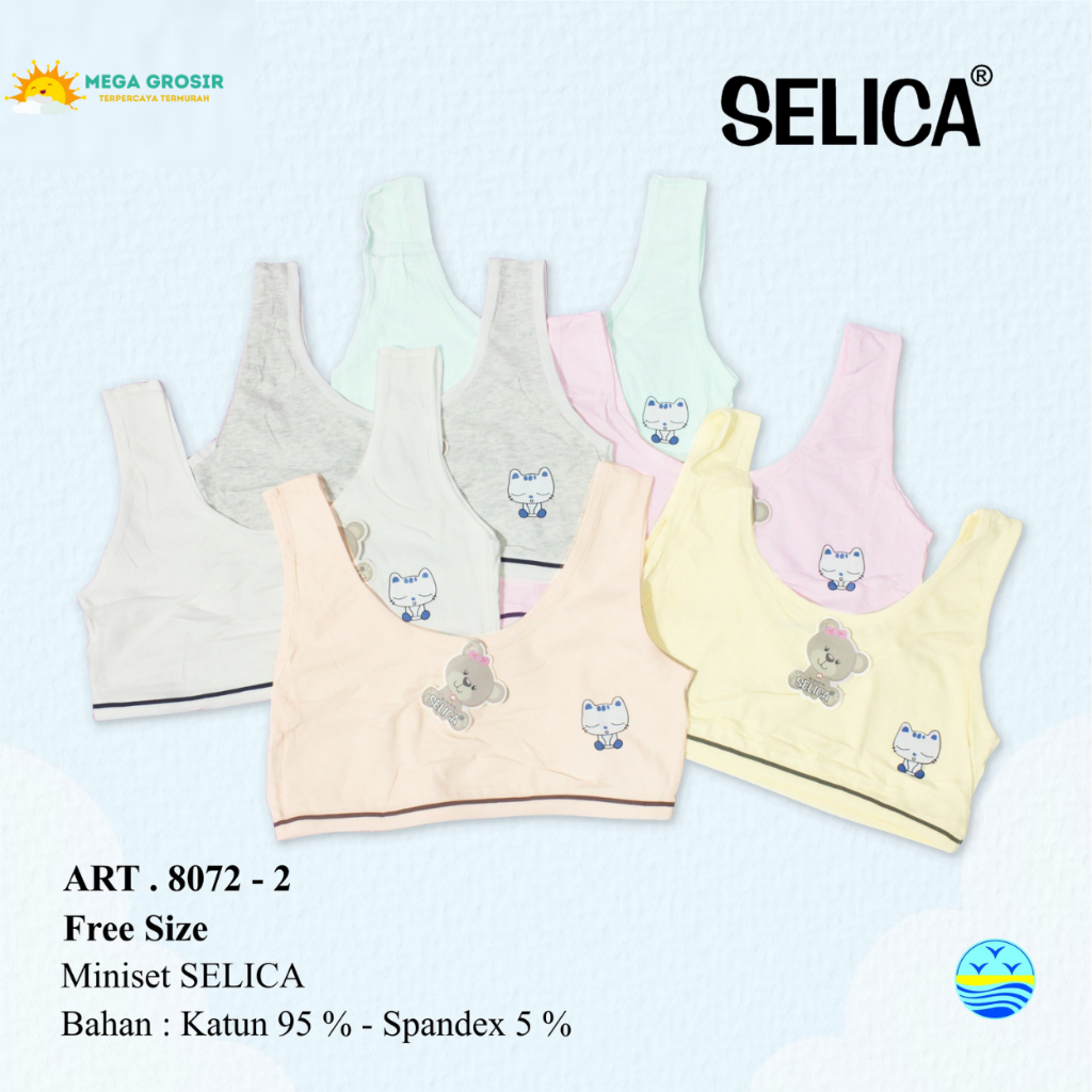 MINISET SELICA Anak 8072 Polos Warna Busa Tipis Karakter / Pakaian Dalam Remaja