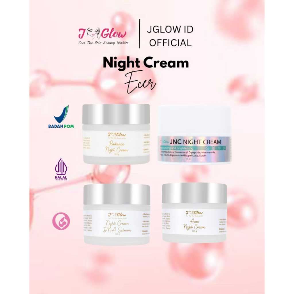 JGLOW- Night Cream Membantu Merawat Serta Melembabkan Kulit Saat Malam Hari 12,5 g