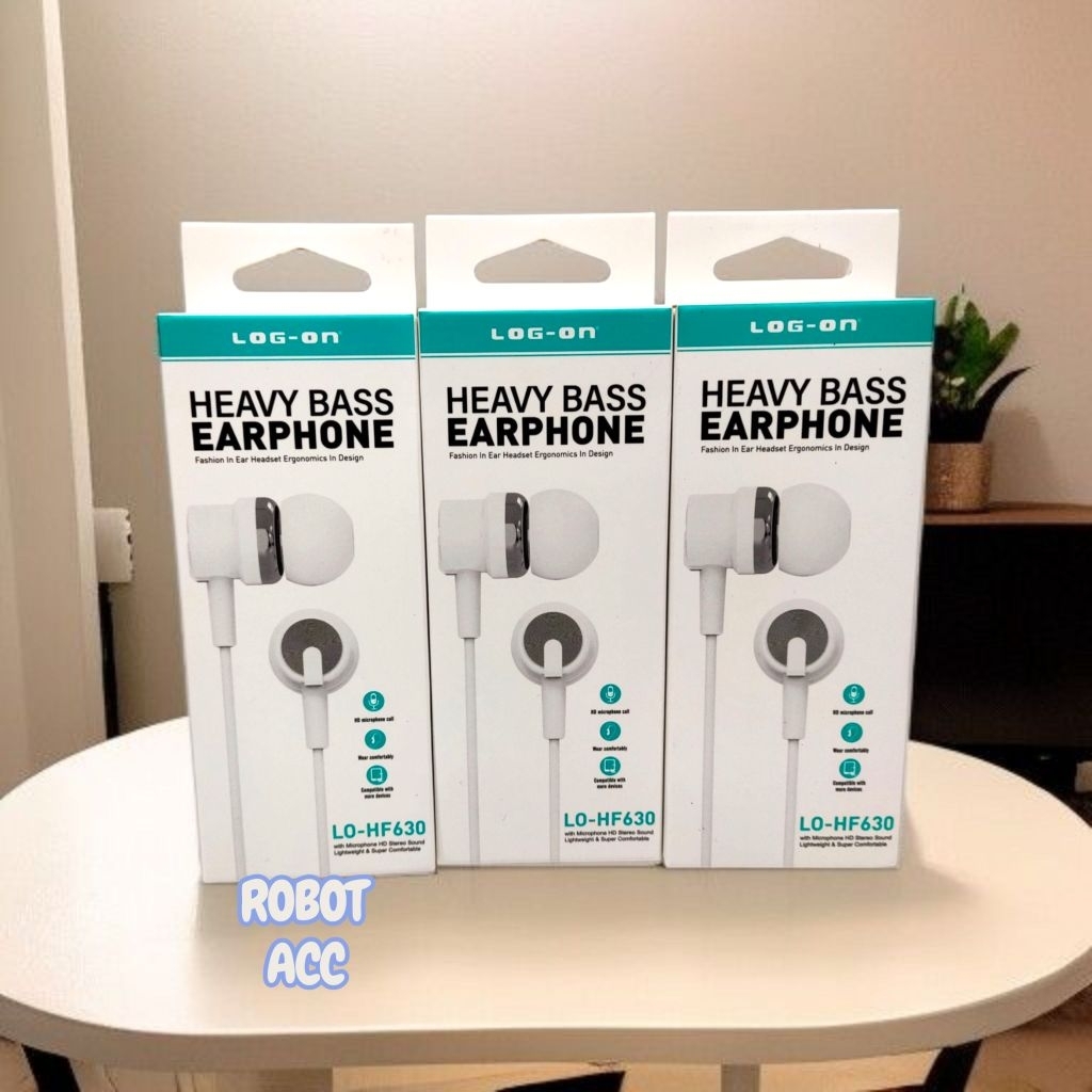 Headset LOG-ON HF630 Heavy Bass Hansfree Handset HF LOG-ON HF630 Mic Earphone LOG-ON 630 Original