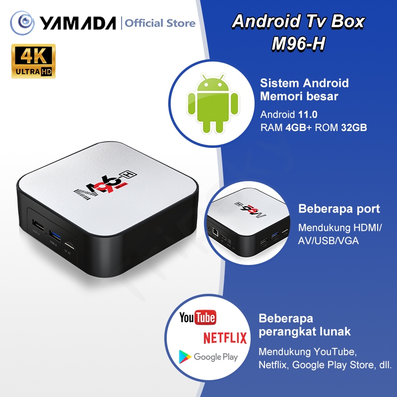 Android tv box M96-H  Tv Box Ram 4gb Rom 32gb Android 11.0 Smart Box wifi Tv Box Android