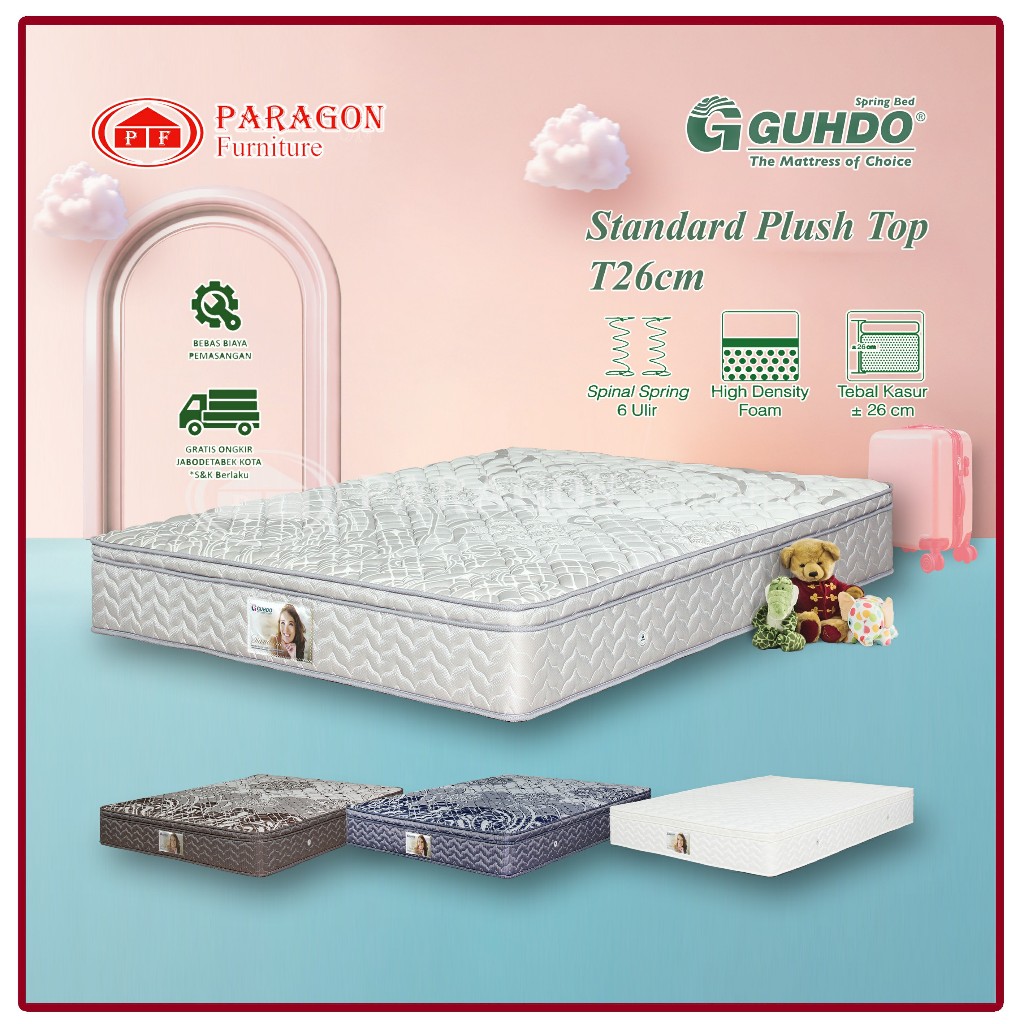 Guhdo Spring bed  Kasur Standard Plush Top 90 100 120 140 160 180 200x200 T 26 cm - Guhdo SpringBed 