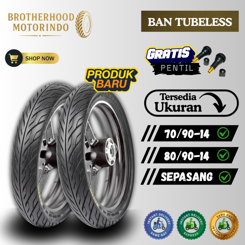 (PAKET SEPASANG) BAN MAXXIS MAV6 TUBELESS   ( 70/90-14 / 80/90-14 ) RING 14 TUBLES / BAN MOTOR RING 