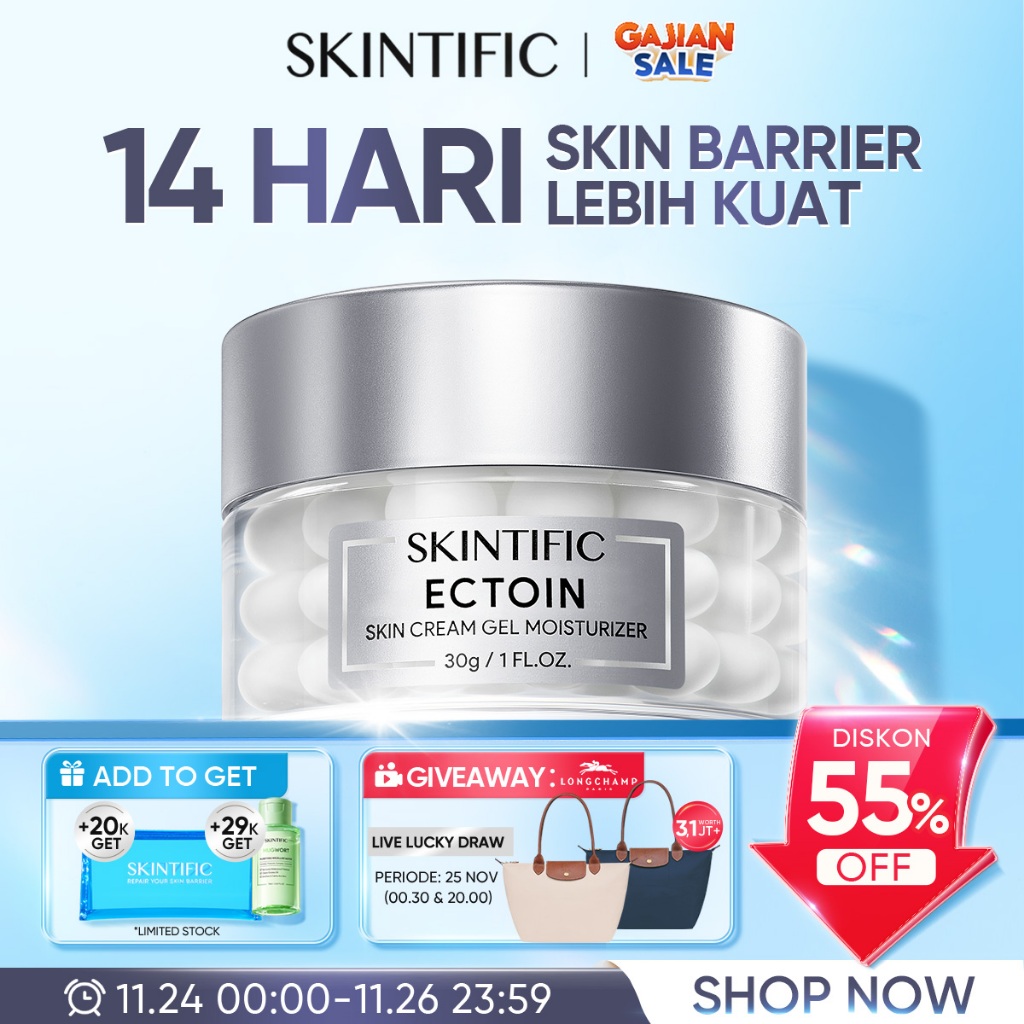 [NEW FORMULA] SKINTIFIC -  ECTOIN SKIN CREAM GEL MOISTURIZER 30g | Menjaga Skin barrier Cream Pemuti