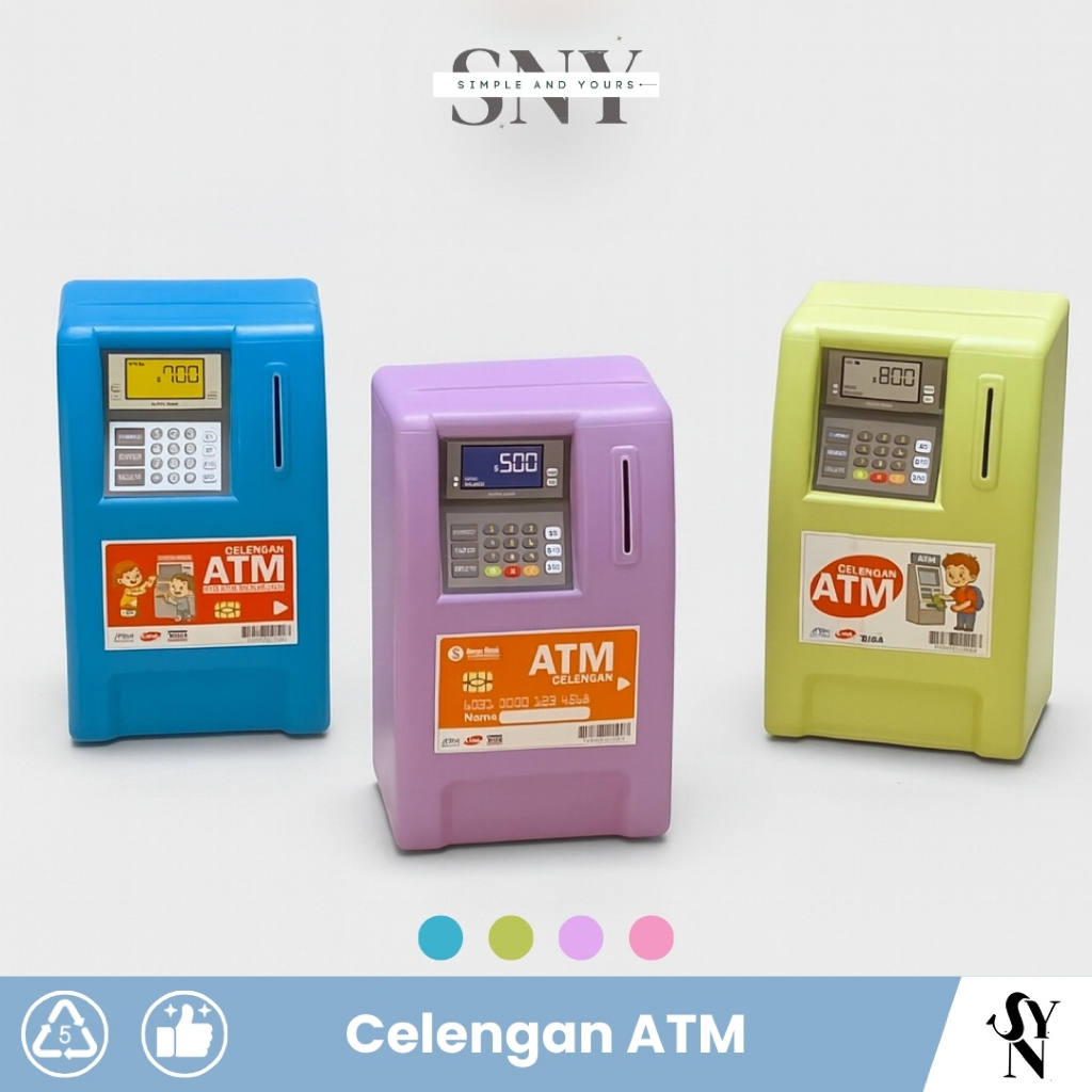Celengan Bentuk ATM Tabungan Mesin ATM Plastik Anak Menabung Mini SNY