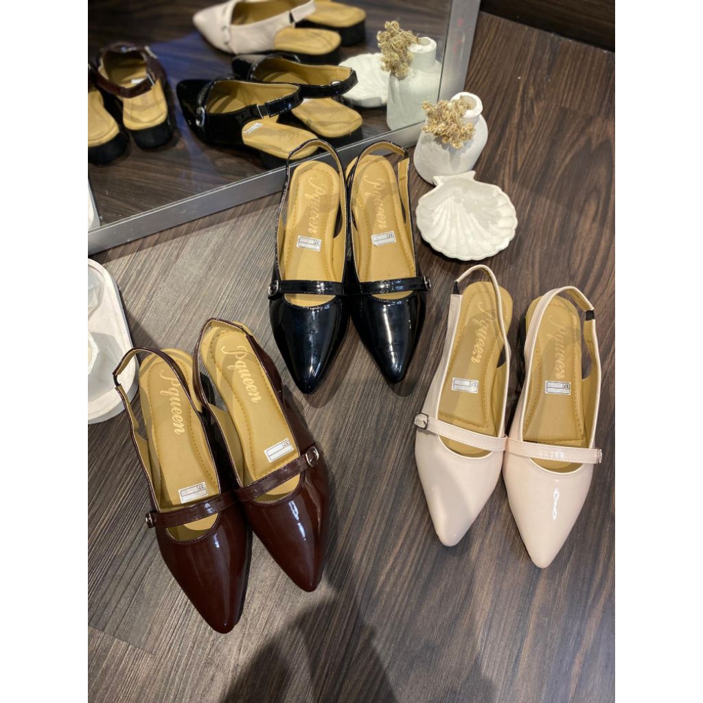 New heels basic tali belakang karet gesper 1 tinggi 3cm