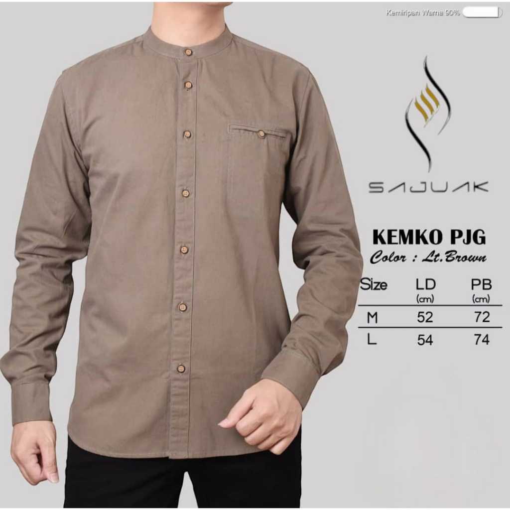 SAJUAK Baju Koko Pria Lengan Panjang || Kemeja Koko Panjang || Baju Koko Pria || Baju Muslim Pria