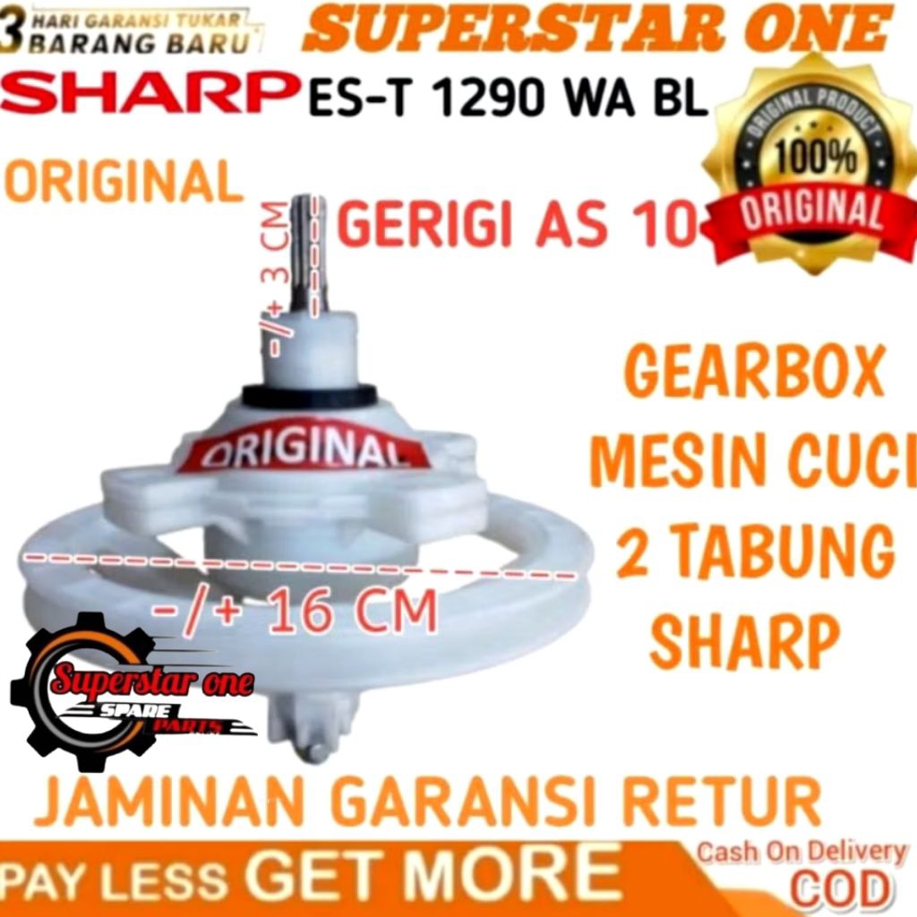 Gearbox mesin cuci sharp ES-T 1290 WA-PK/BL ORIGINAL/GIRBOX MESIN CUCI SHARP