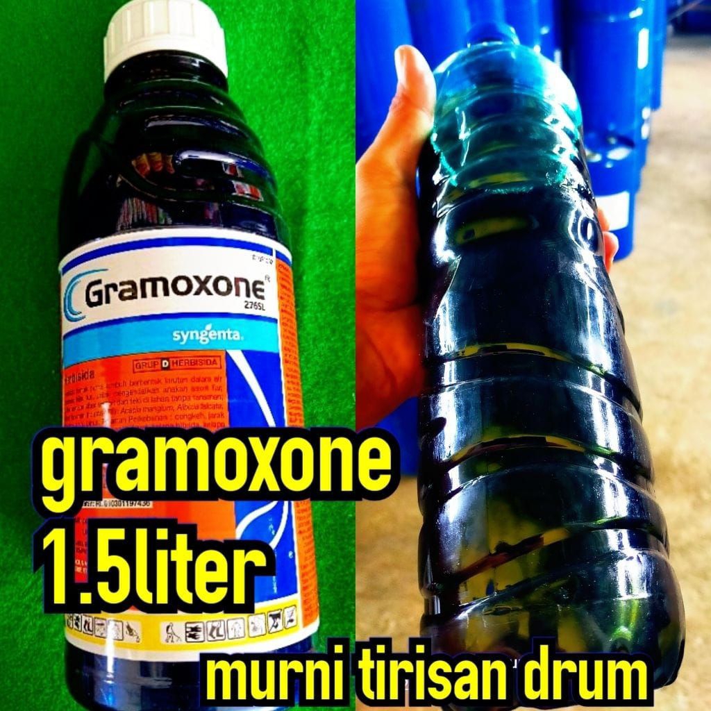 obat rumput jenis gramoxone.kemasan 1.5liter tirisan Dr Drum sangat ampuh membasmi rumput.dosis 150m