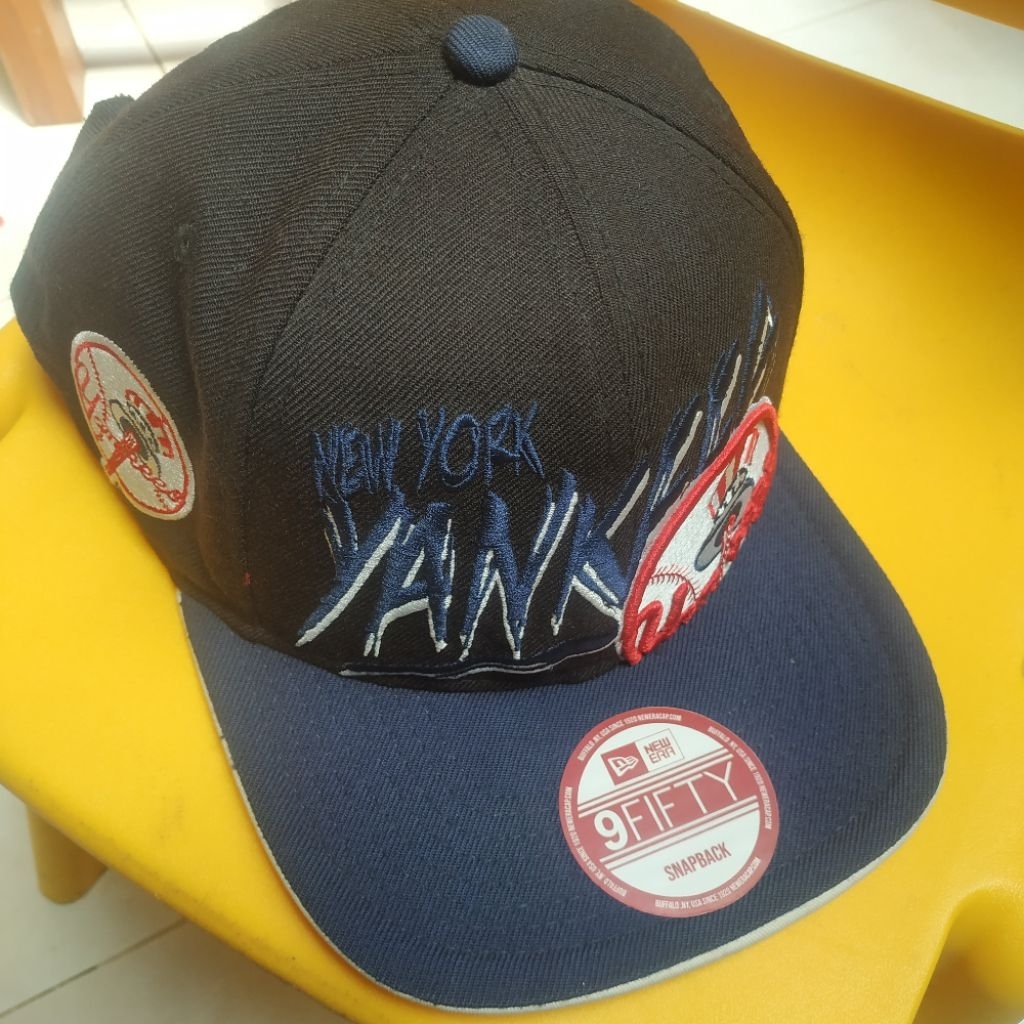 Topi Bordir New Era Pria dan Wanita New York Yankees Original.