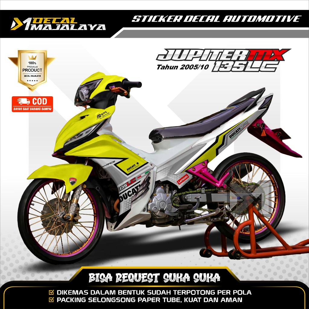 Bisa COD Decal Sticker Full Body Yamaha Jupiter Mx 135 Lc Motif Gp Ducati Race Desain Custom Dekal