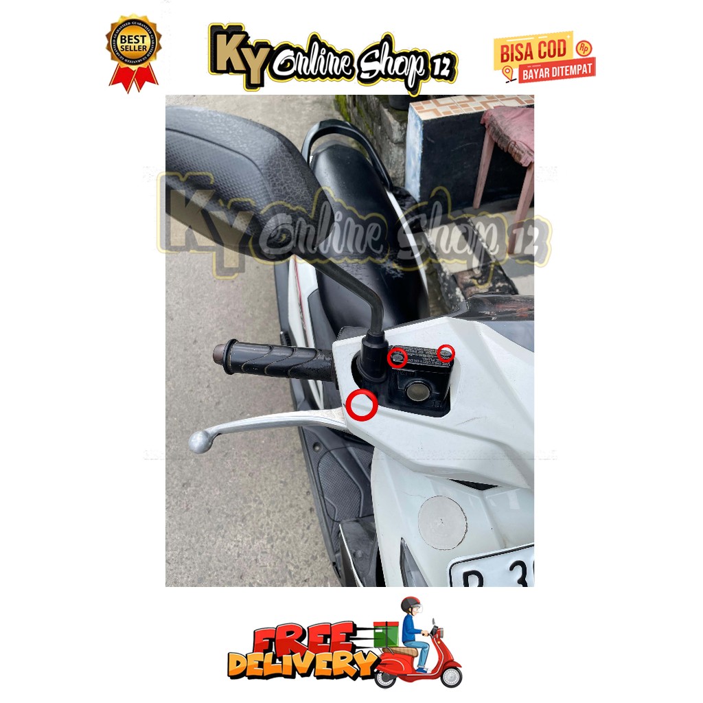 BAUT HANDLE KANAN + TUTUP MASTER REM ( 3 BAUT + 1 MUR ) BEAT SCOOPY KARBU FI ESP SPACY VARIO 110 TEC