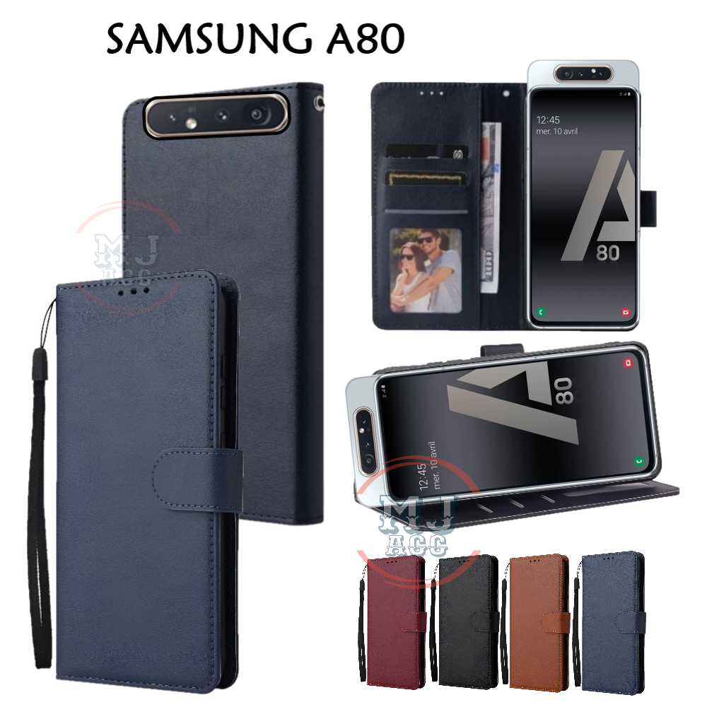 FlipCase Samsung A80 Leather Case Wallet Premium Casing Hp SAMSUNG A80 Cover Ponsel