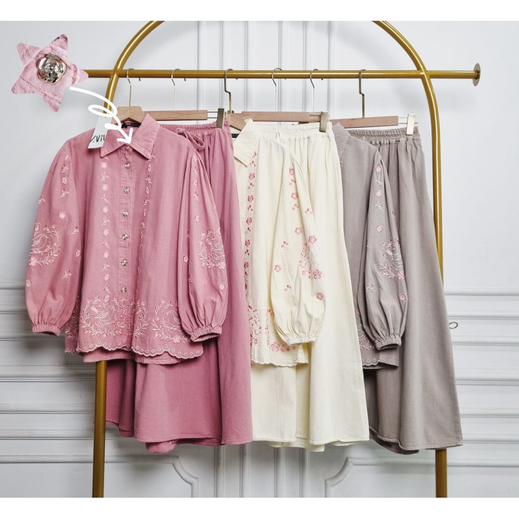 41122 set rok ZARA JEANS BORDIR