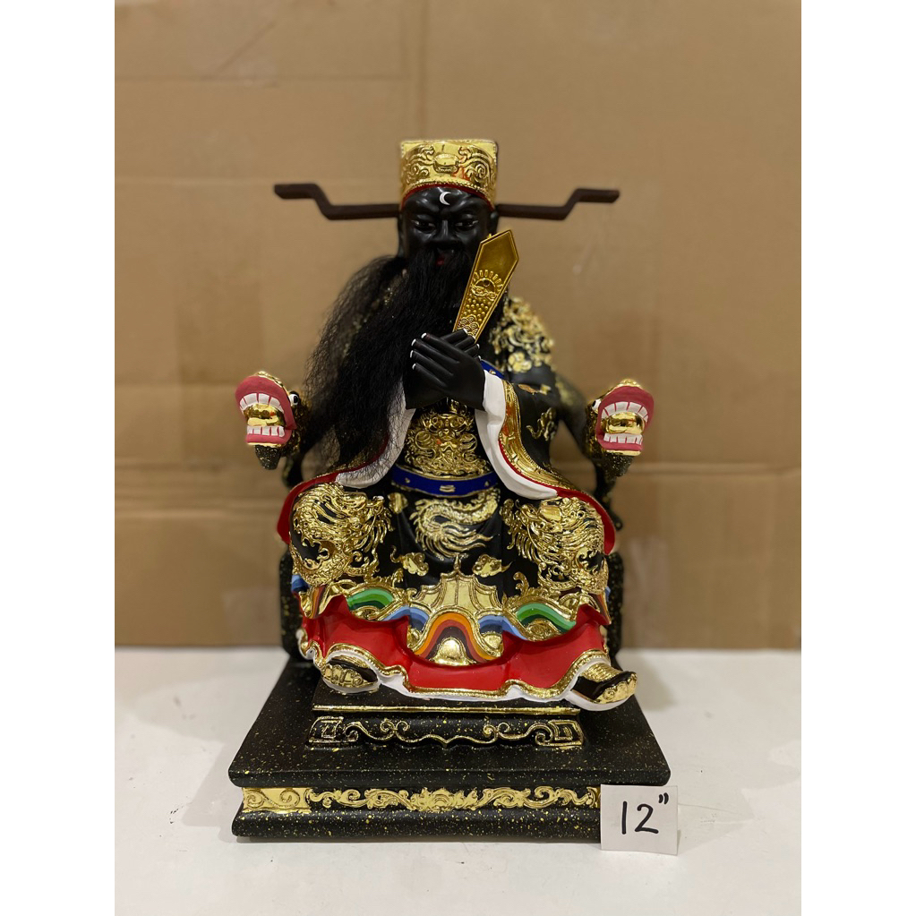 patung dewa jaksa bao - pao kong - bao kong 12in bahan kayu