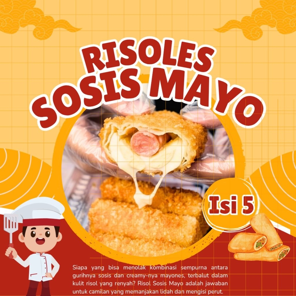 Risoles Sosis Telur Mayo isi 5 Frozen Food Risol Sosis Telur Mayo Halal Premium