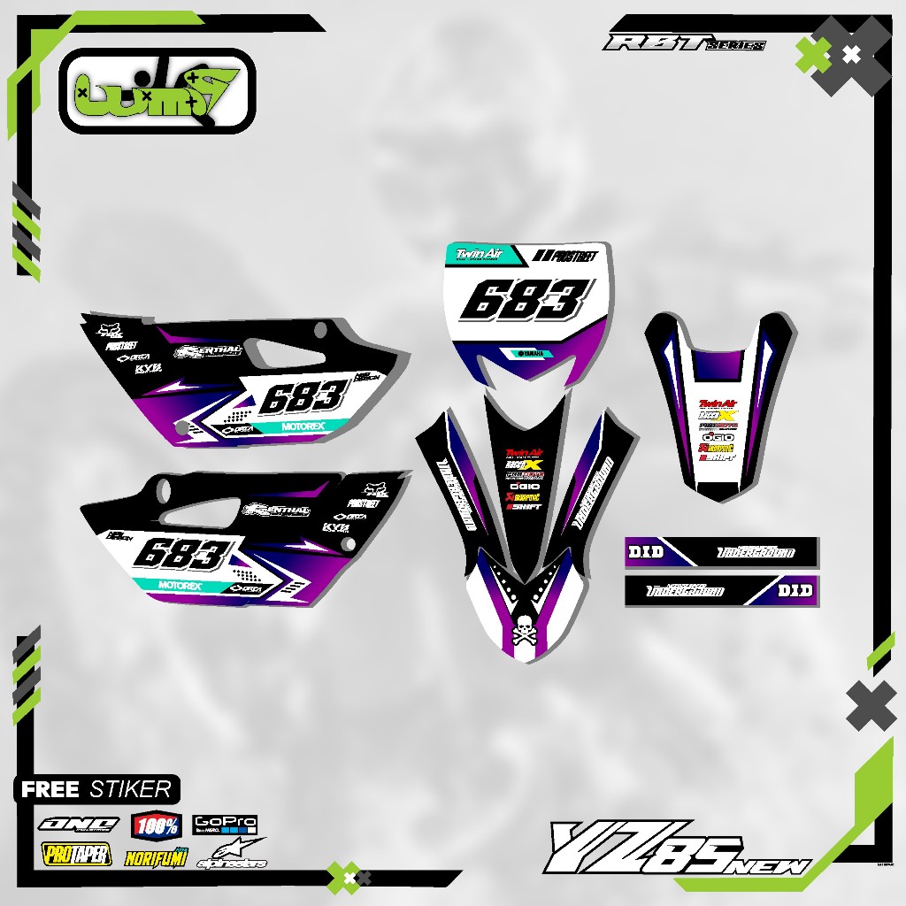 Stiker Decal Yamaha YZ 85 Full Body Custom Design - New Striping YZ 85 NEW KX85 GTX85 BEBEK MODIF Mo