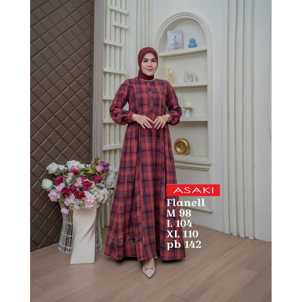 New Collection Asaki || Gamis Terbaru || Flanel || Pakaian Wanita || Gamis Dewasa