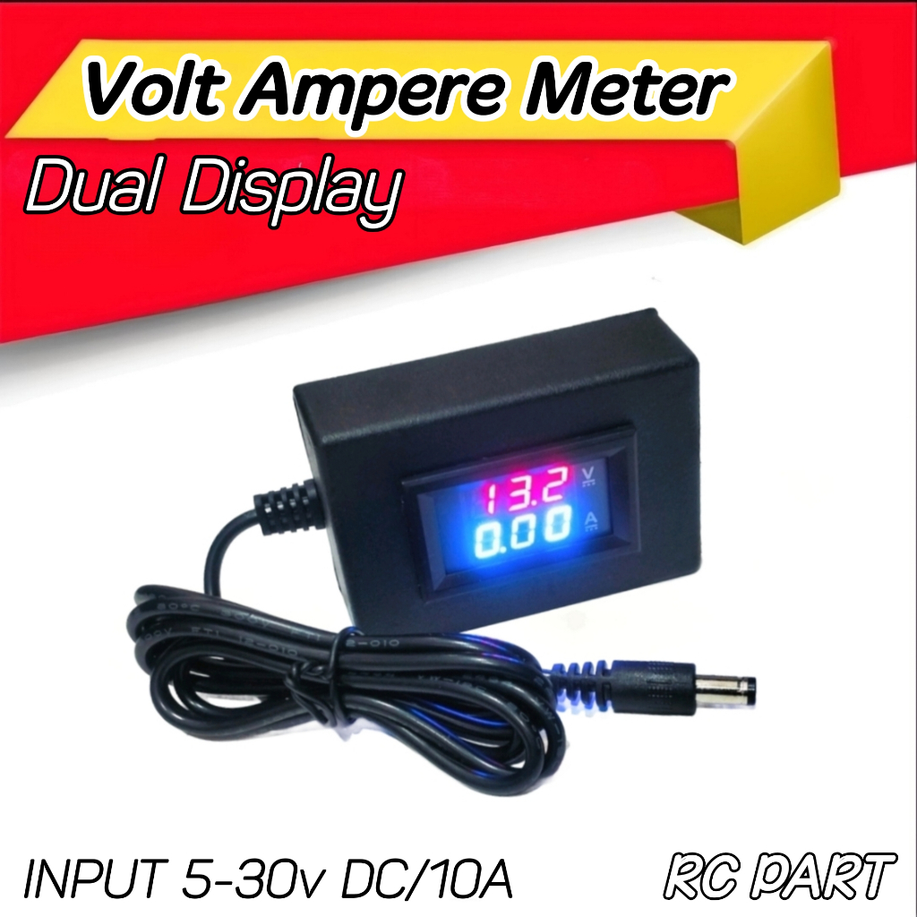 Volt Ampere Meter Digital Alat Pengukur Arus Tegangan Power Supply 5-30v DC/10A With 1.5 Meter kabel
