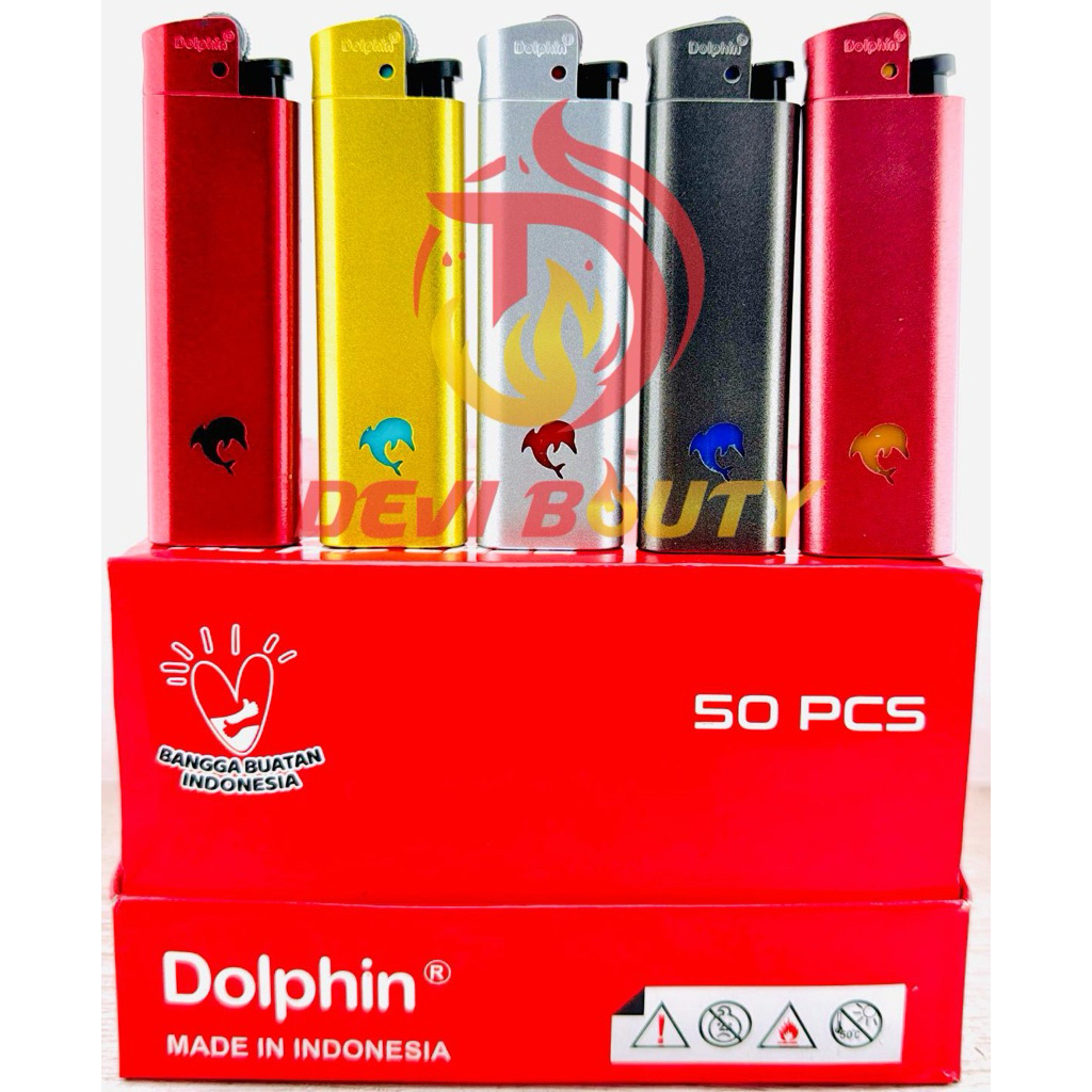 KOREK RODA BESI DOLPHIN CRICKET METAL CASE ISI 50