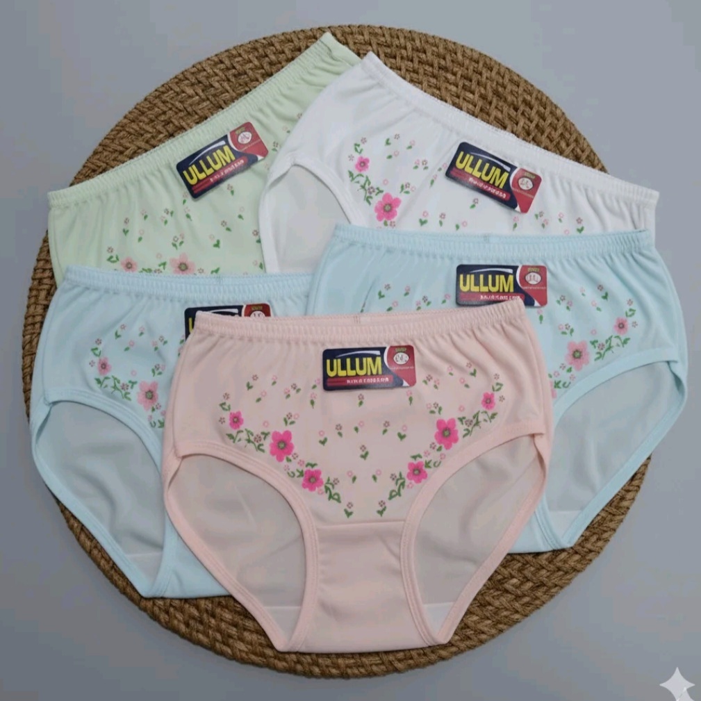 [12PCS[ CD Wanita Motif Bunga JUMBO Size M L XL XXL 4L 5L Celana dalam cewek bumil haid busui lembut