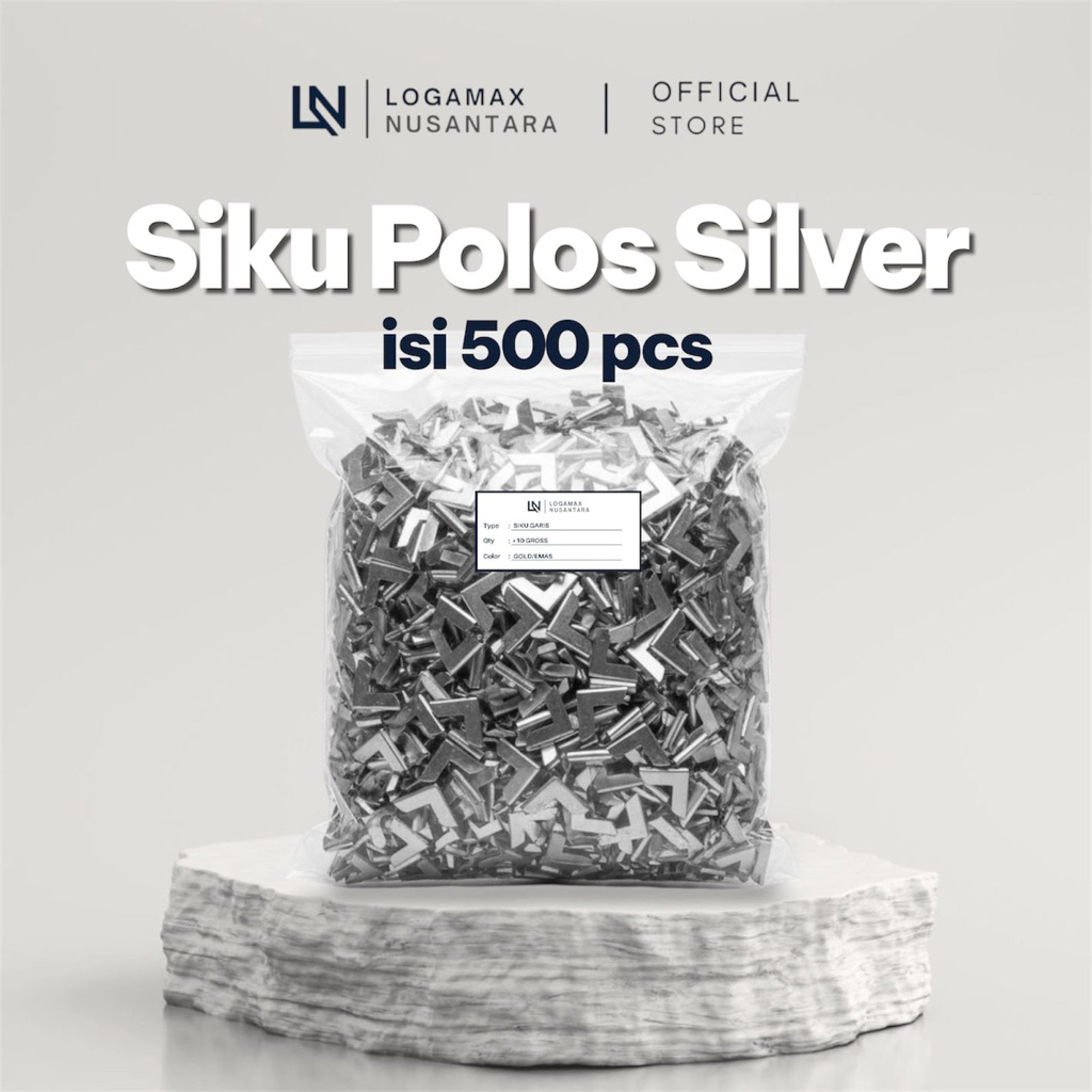 (500 PCS) SIKU POLOS 2 CM LOGAMAX/ SIKU SUDUT BUKU / SIKU BUKU WISUDA / SIKU BUKU YASIN / SIKU BUKU 