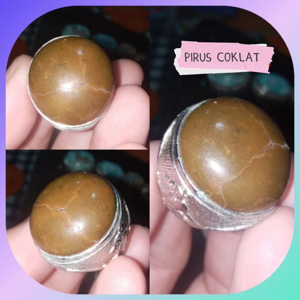 Cincin Batu Pirus Antik Pirus Coklat Pirus Jadul Pirus Jumbo Asli Natural