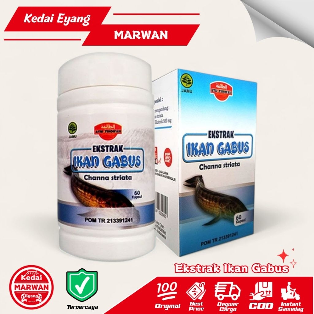 Kapsul Ikan Gabus Ekstrak Serbuk Ikan Gabus 60 Kapsul Ath-Thoifah