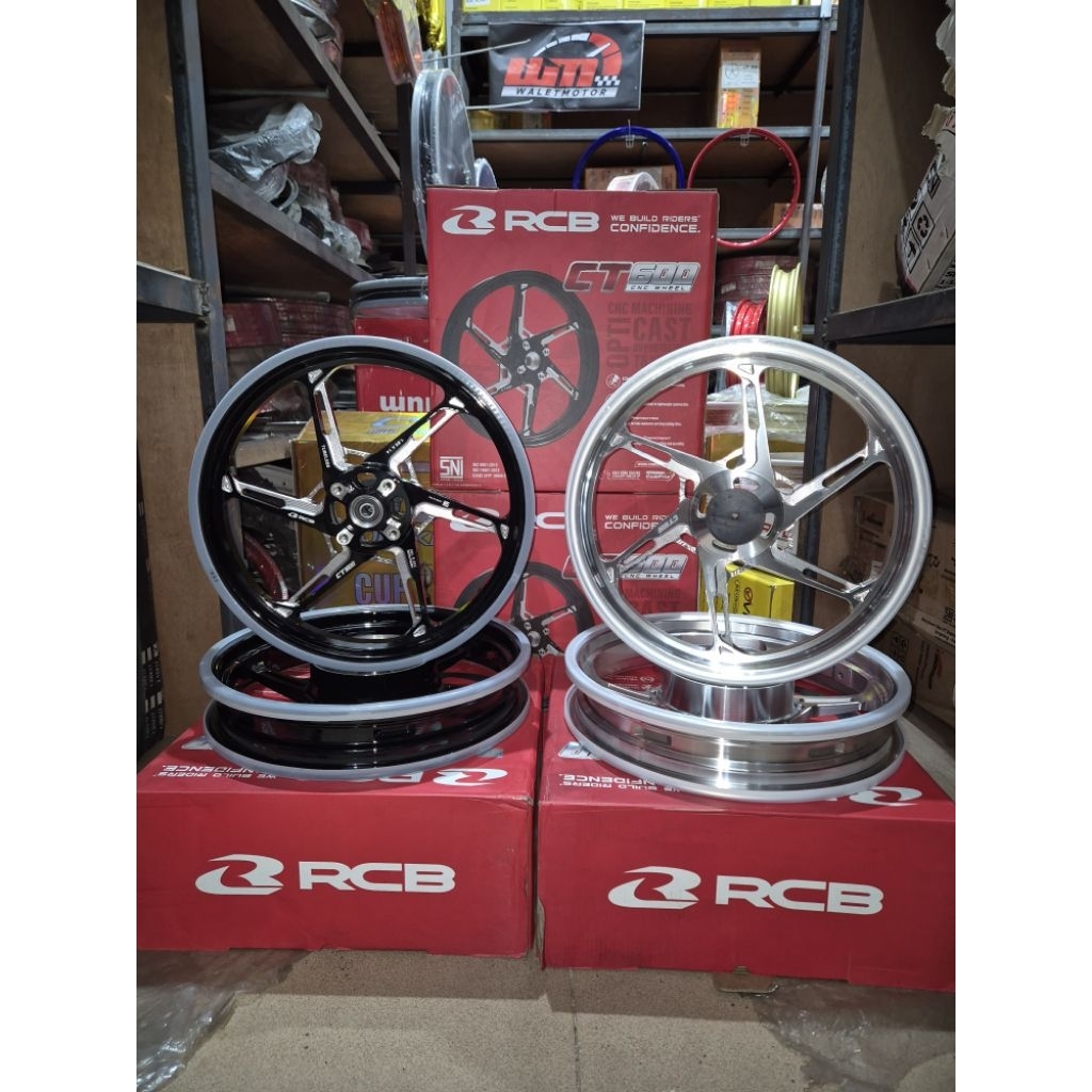 VELG RCB CT600 VARIO 125/150,BEAT,SCOOPY,VARIO110,MIO SPORTY RING 14 SILVER VELG CNC ORIGINAL RCB F: