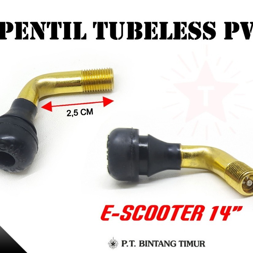 Pentil ban tubles sepeda listrik dop pentil miring bengkok Pvr 50 70 - PVR 50