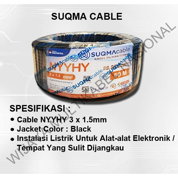 KABEL SUQMA NYYHY 3 x 1,5mm / 50 Meter