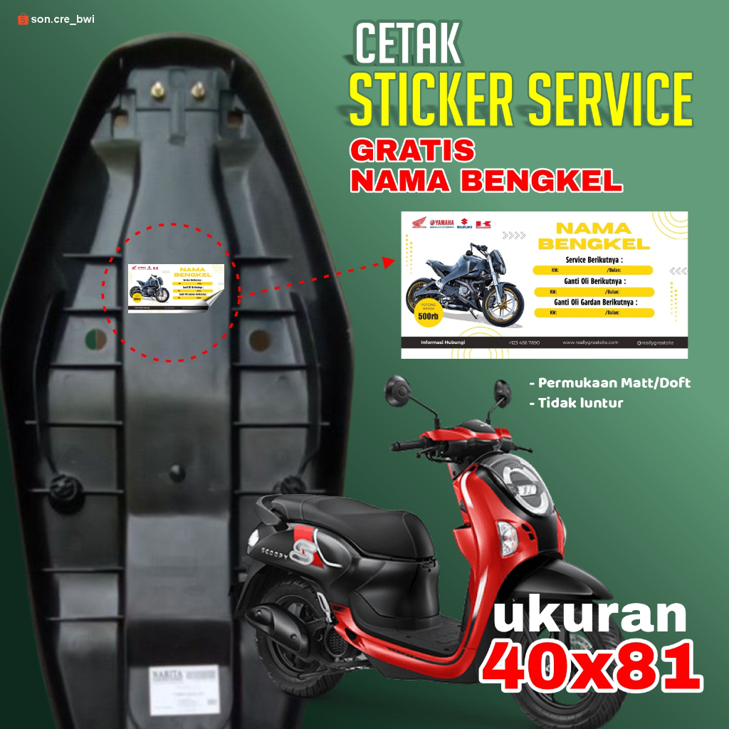 Sticker HVS Bengkel Motor - Sticker Bengkel Motor