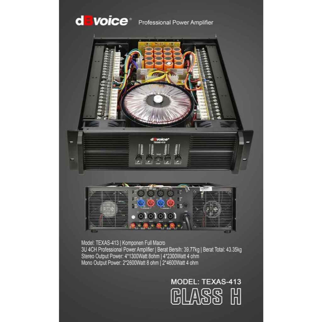 [ORIGINAL] Power dBvoice POWER FOUR POWERFOUR Original 4 x 2000 Watt 4Ch Class H 3U Amplifier DB VOI