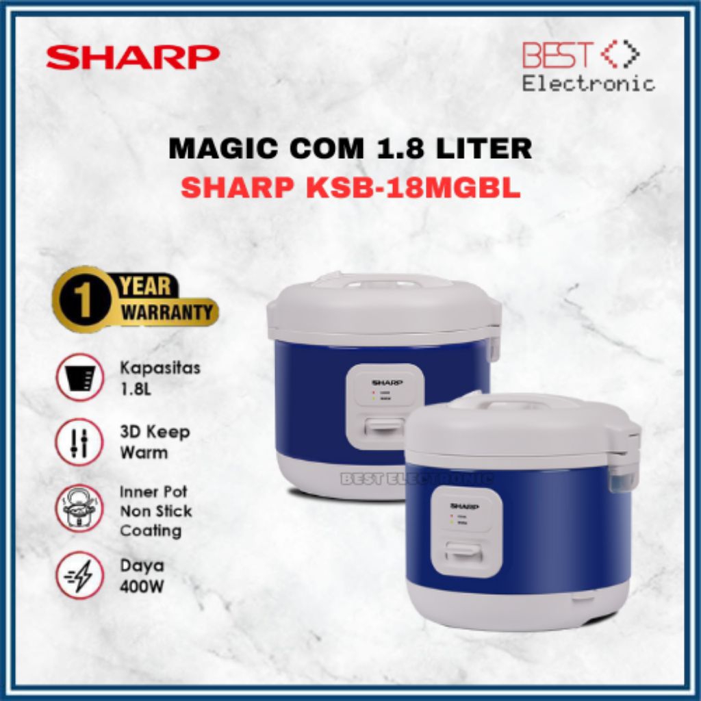SHARP RICE COOKER NEW / MAGIC COM KSB18MG / KSB18 MG / KSB 18MG BL 1,8 LITER ORIGINAL