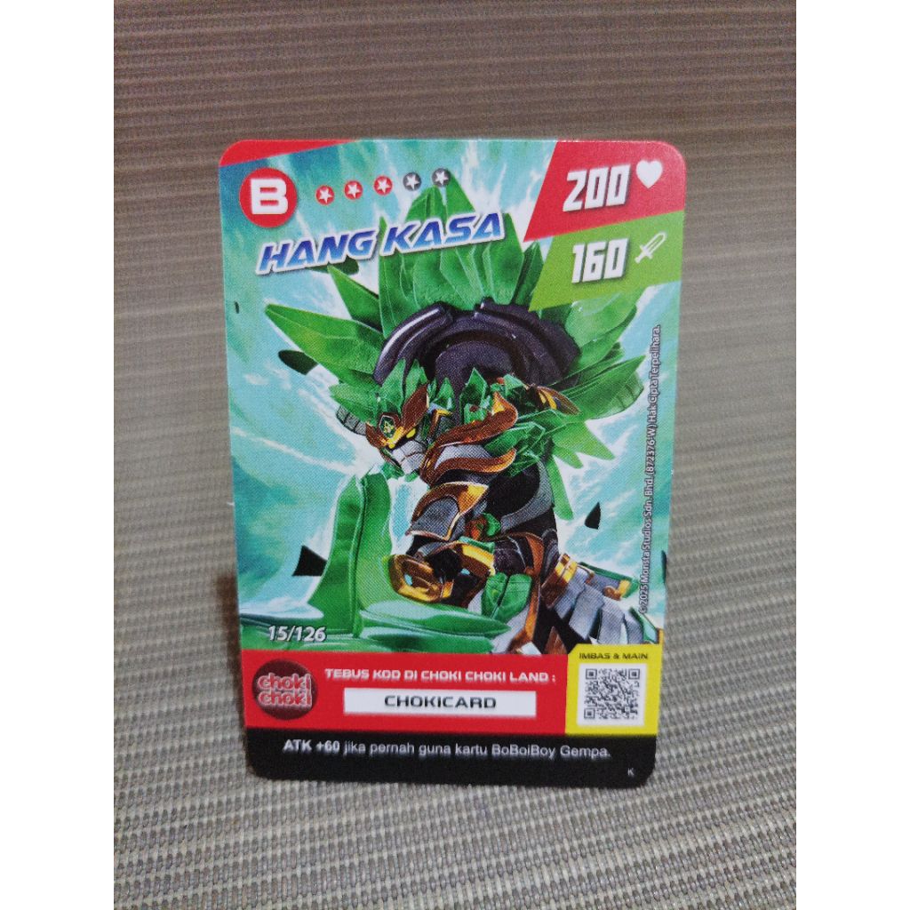 Kartu choki choki boboiboy monsta galaxy hang kasa 15/126