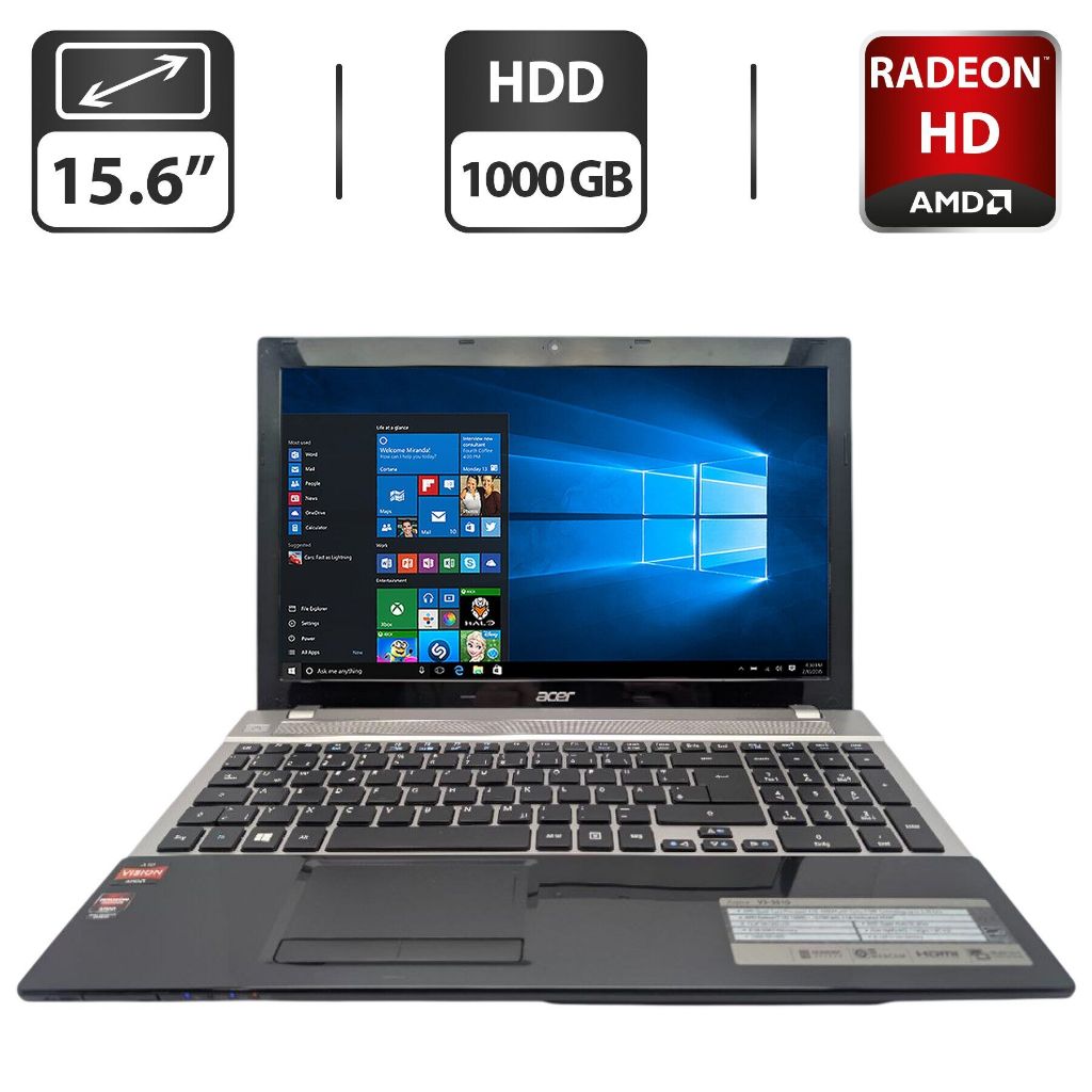 ACER ASPIRE V3-551G AMD A10-4600M APU WITH RADEON RAM 8GB HDD 500GB VGA AMD RADEON HD7660G 512MB