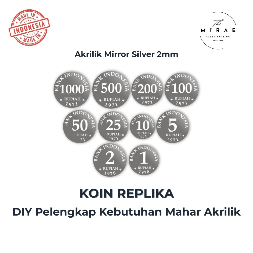 Replika Logam Akrilik / DIY REPLIKA KOIN HIASAN MAHAR UNTUK MAHAR LASER CUTTING