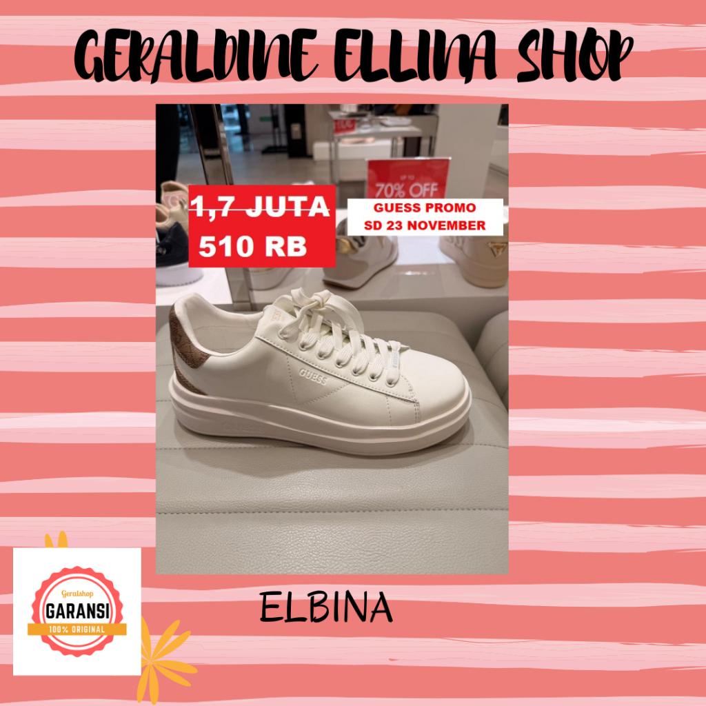 Sepatu sneakers Guess wanita 100% original SALE KOYA