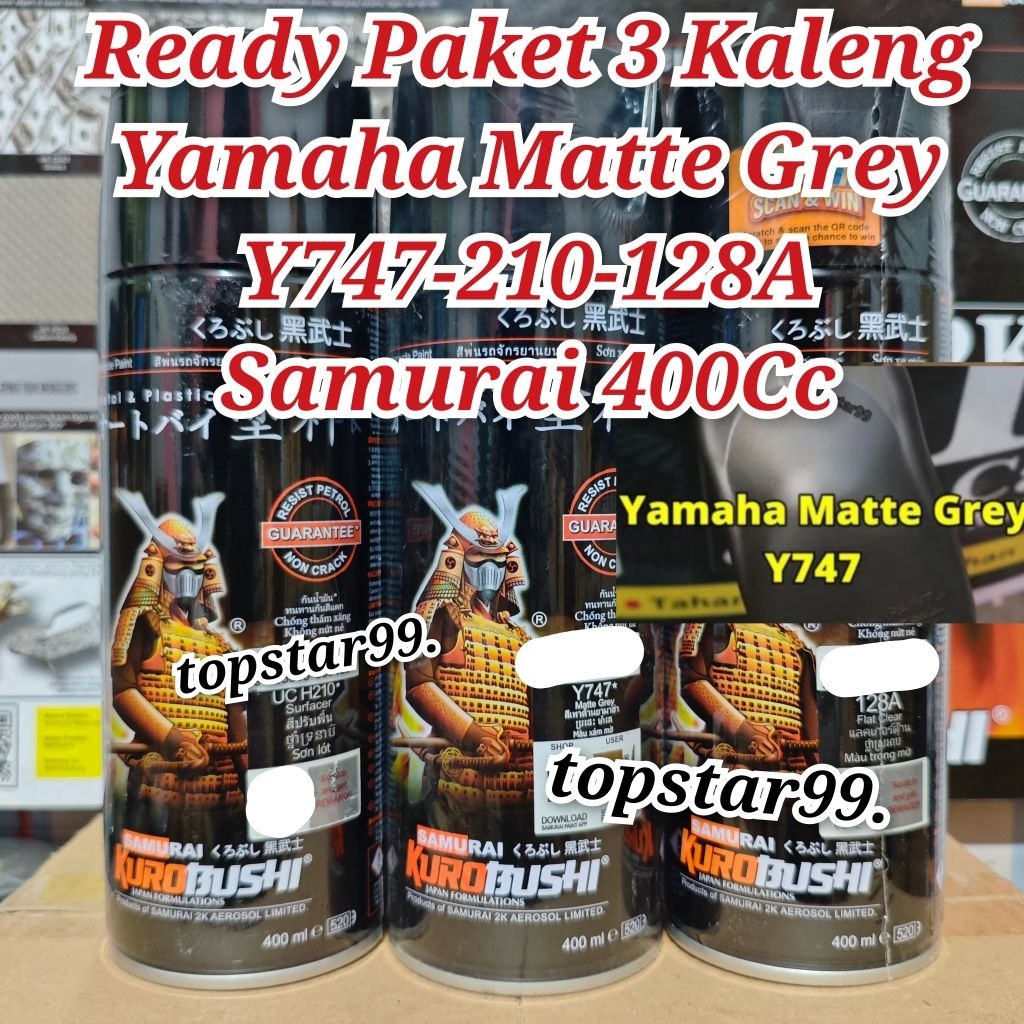 Pilok Pylox Cat Samurai Paket 3 Kaleng Yamaha Matte Grey Y747 Abu Metalik Dop Epoxy Surfacer UC H210