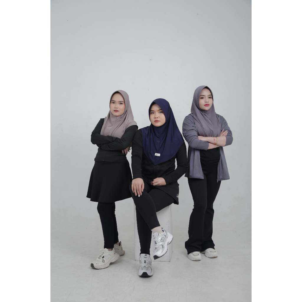 SUNSHINE.ID//Bergo Pet Lebar/Hijab Sport Pet Tebal Besar Menutup Dada Ukuran M/Hijab Bergo Jersey