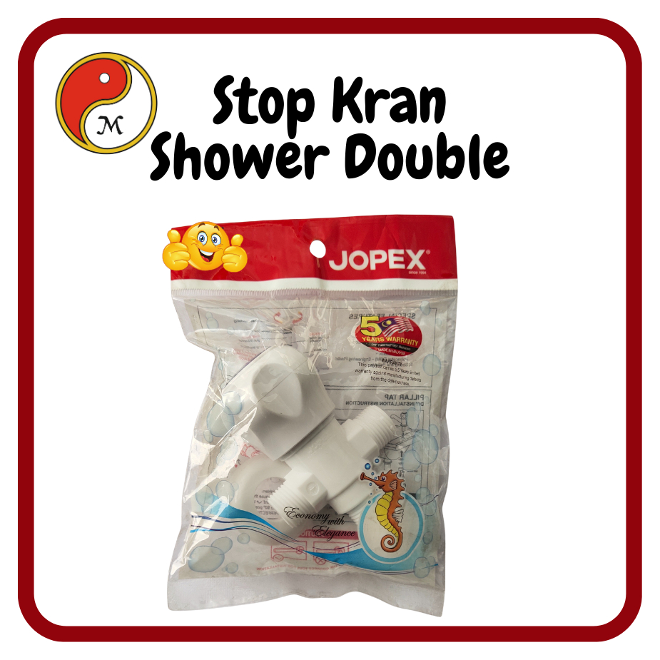 Kran Shower Double Plastik JOPEX | Kran air plastik | 2 Arah | Air Kencang – Anti Bocor
